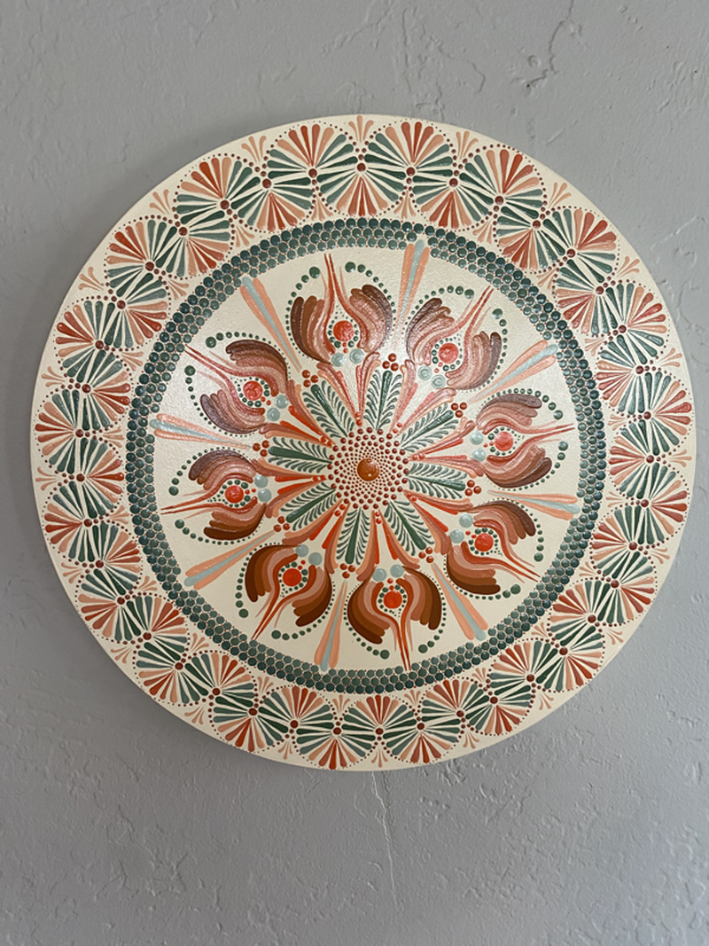 Original 14. 875” Hand Painted Mandala