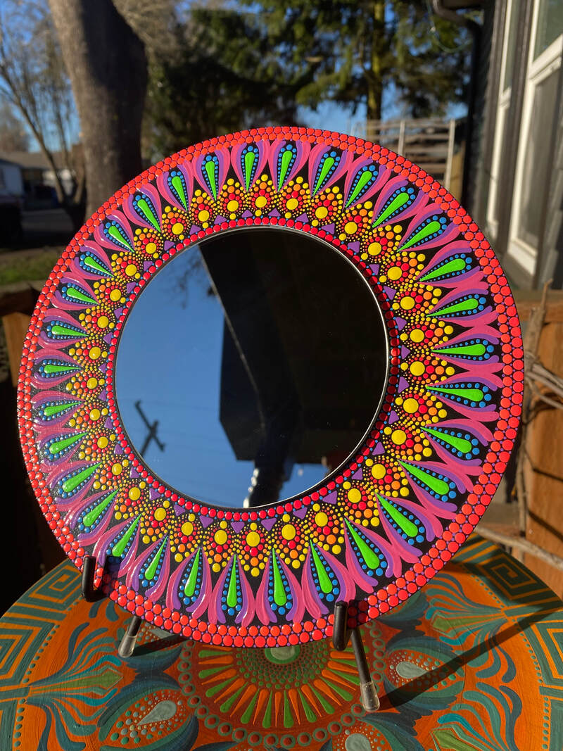 9 inch Original Hand Painted Wall Mandala